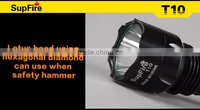 Supfire T10 Portable Rechargeable Flashlight Camping Hand Torch
