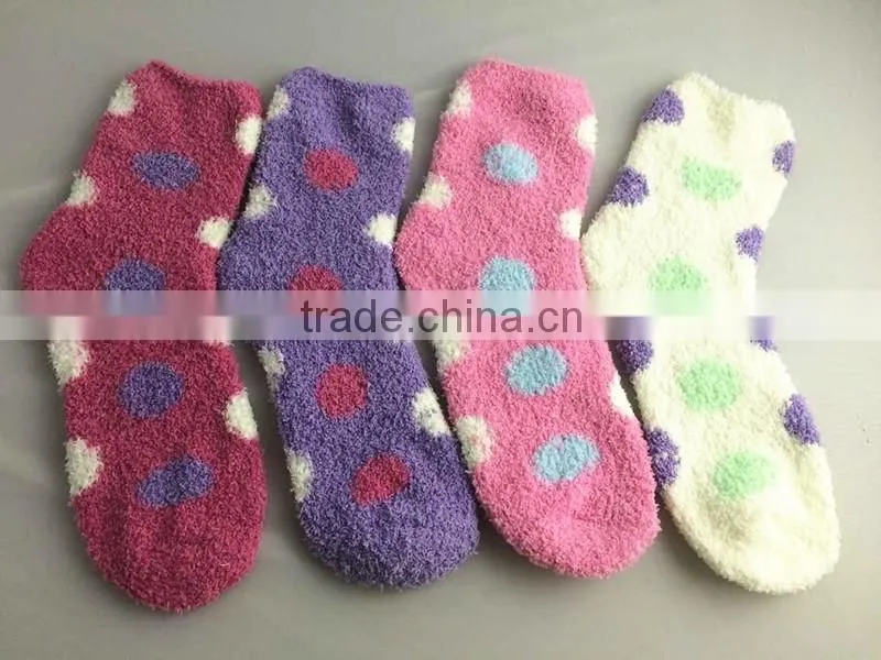Custom Colourful Pattern OEM Christmas Socks fluffy socks indoor microfiber fuzzy socks