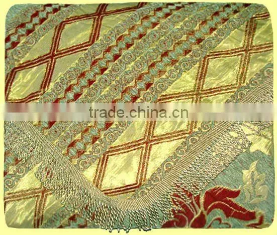 Karachi Pakistan Polyester & Chenille Yarn Textile Fabric Used Bed Sheet SF002-YG