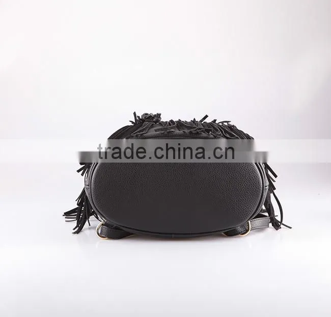 4762 Fashion Backpack Tassel Design Genuine Leather Guanghzou backpack