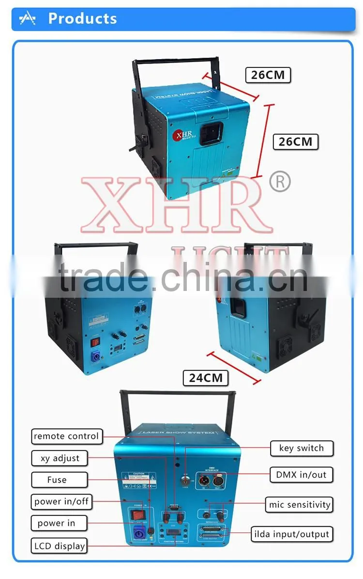 XHR 5W 5000mw green animation disco laser light