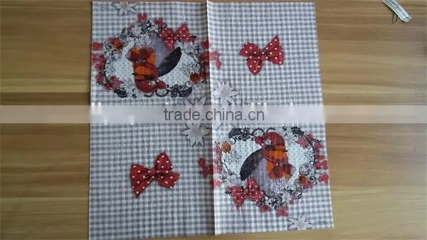 2016 hight quality 33*33cm 18gsm 1/4 fold decorative paper napkins