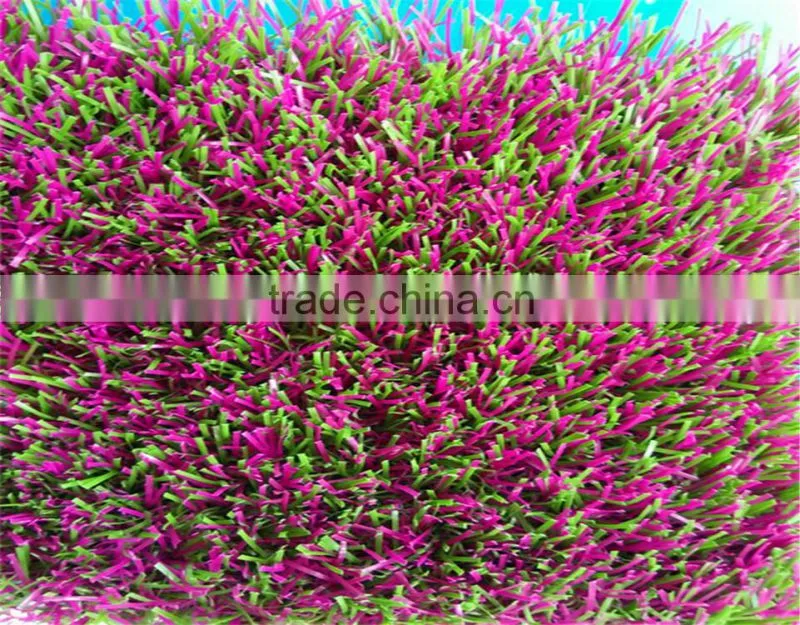 Landscaping artificial grass of lavender color