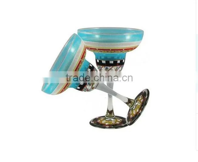 Sodalime hand painting lead China Ethnic minorities style marguerite glass
