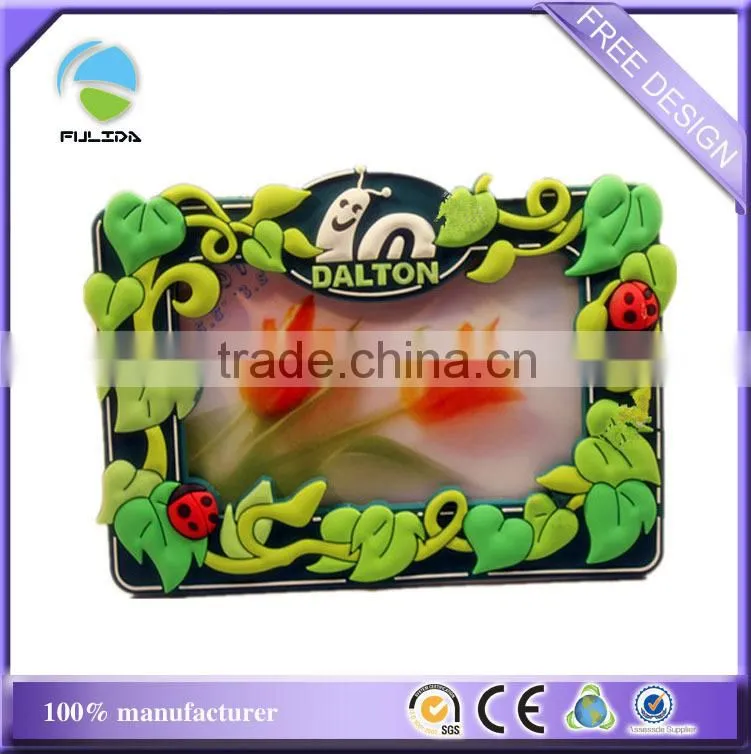 Nature lovers dragonfly rubber plastic fridge magnet picture frame