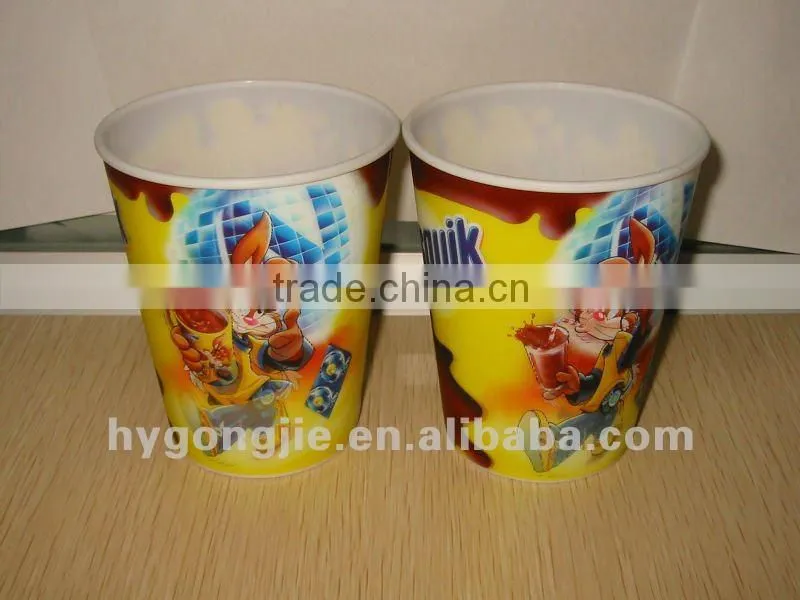 400ml 3D lenticular hard plastic cartoon cup for kids