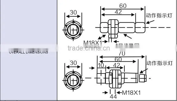 G18 Series 10-30VDC/90-250VAC NPN/PNP/2 Wires with NO/NC/NO+NC output Infrared Photoelectric Sensor , Photoelectric Switches