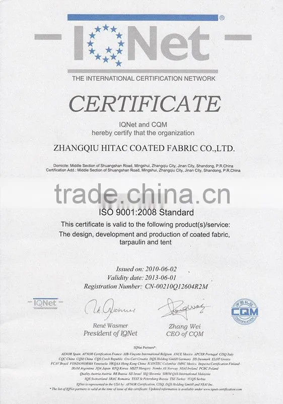 Oil-Resistant/Dirtproof /Snowproof Equipment Tarpaulin