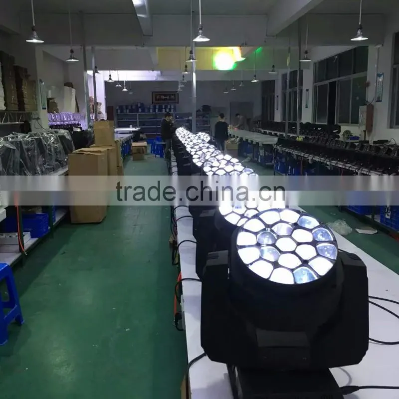 High Quality Beye LED Moving Head Zoom 19pcs RGBW 4in1 15W Moving Head LED Beam Wash 10K LED Light