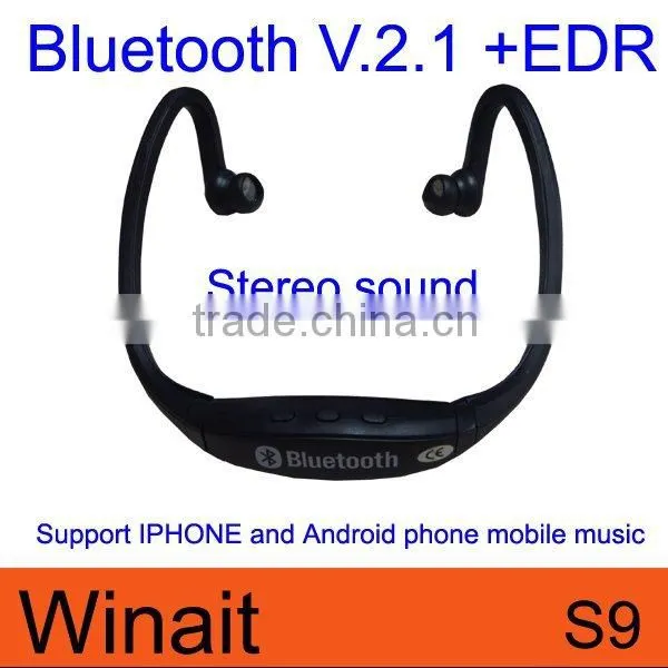 Wireless bluetooth earphone with music player S9A