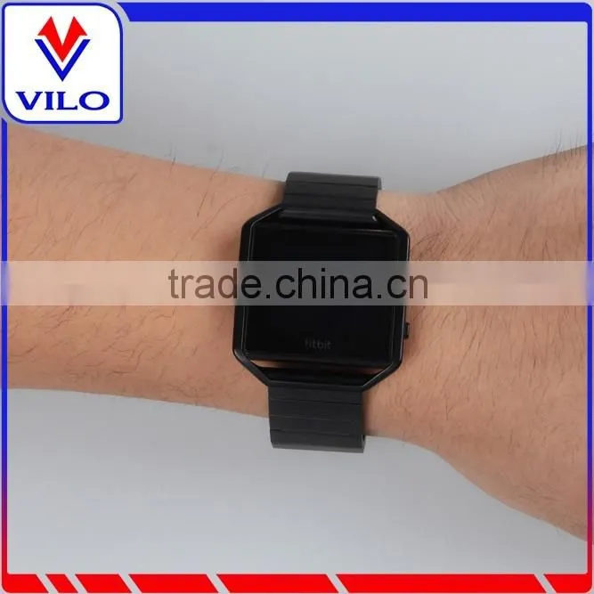 Stainless Steel Bracelet Strap bands with Metal Frame Housing for Fitbit Blaze Smart Fitness Watch