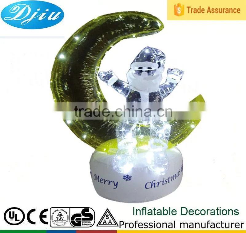DJ-546 outdoor christmas light decoration inflatable santa claus sitting on the moon ball