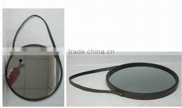 Industrial style antique metal framed glass mirror