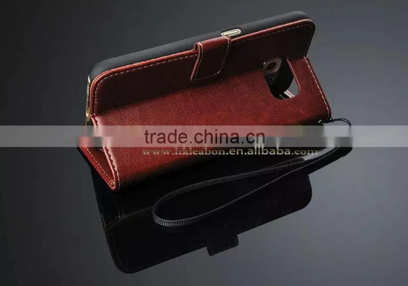 wallet leather case for samsung galaxy s6 edge cover case