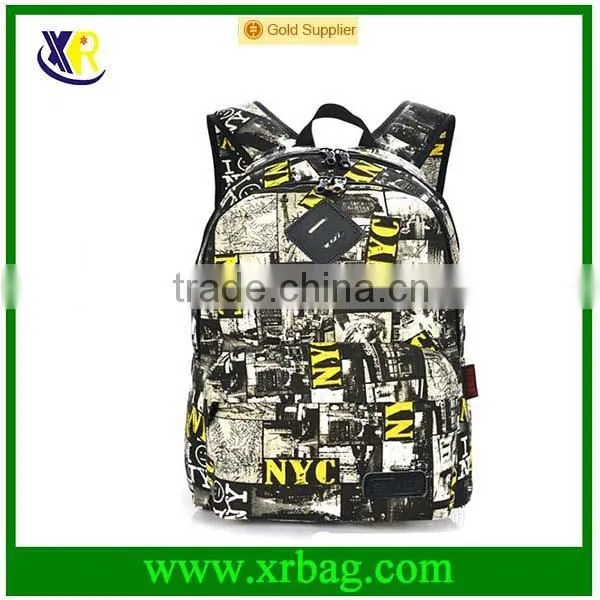 2015 full print canvas school bag backpack for girls