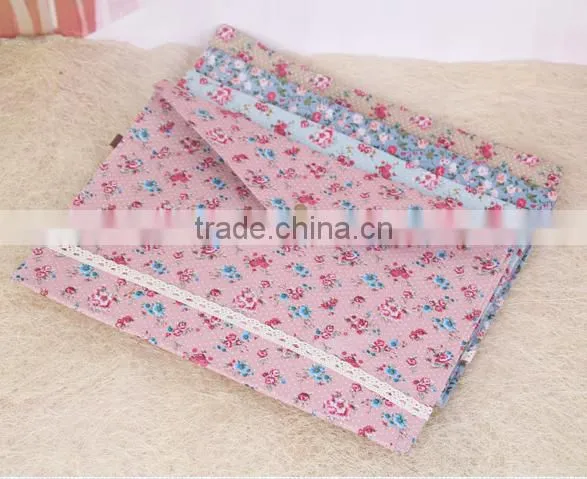 2016 hot sale Lovely flowers cotton A4 document bag