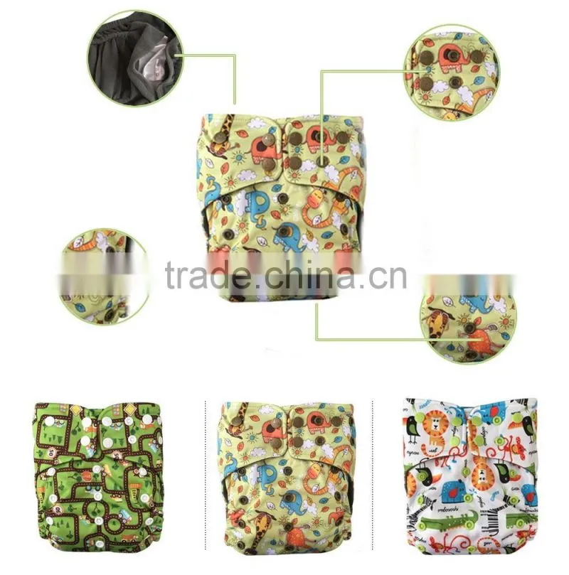 PCB-03 Fashion Cartoon Printed Charcoal Bamboo Liner Reusable Healthy Baby Adult Cloth Diapers