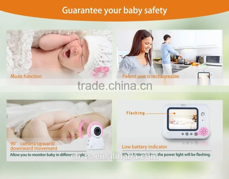 Wireless Digital 3.5" LCD Color Baby Monitor ,2.4GHz Camera Audio Video Infrared Night Vision,Music