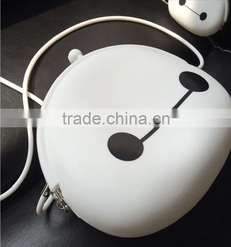 2015 hot baymax silicone shoulder bag with silicone chain