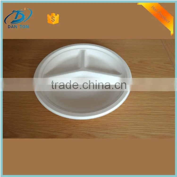2016 latest disposable paper pulp food packaging lunch plate