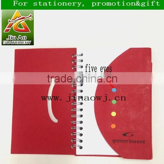 Spiral sticky Note book with flags