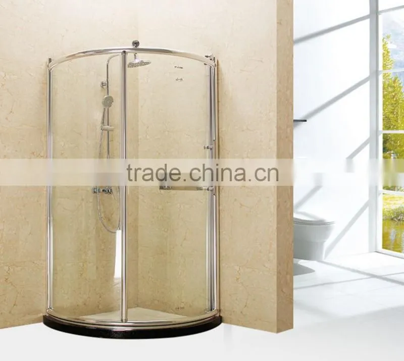 custom simple round tempered glass shower door