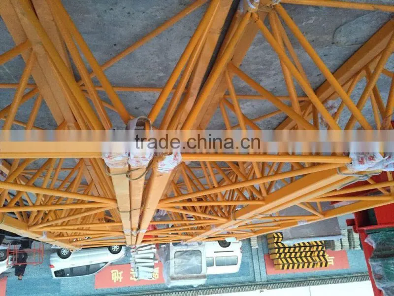 Tower Crane QTZ63(5610) jib length 56m, tip load 1.0T,Max lifting load 6t (split mast section)