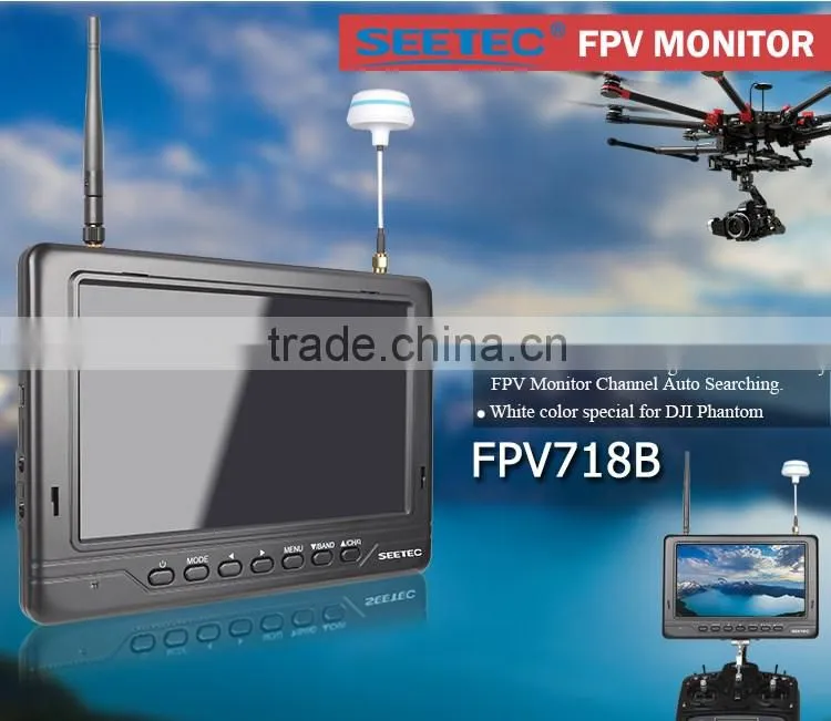7 inch wireless audio video transmitter receiver lcd monitor built in battery 32 ch 5.8g drone parts
