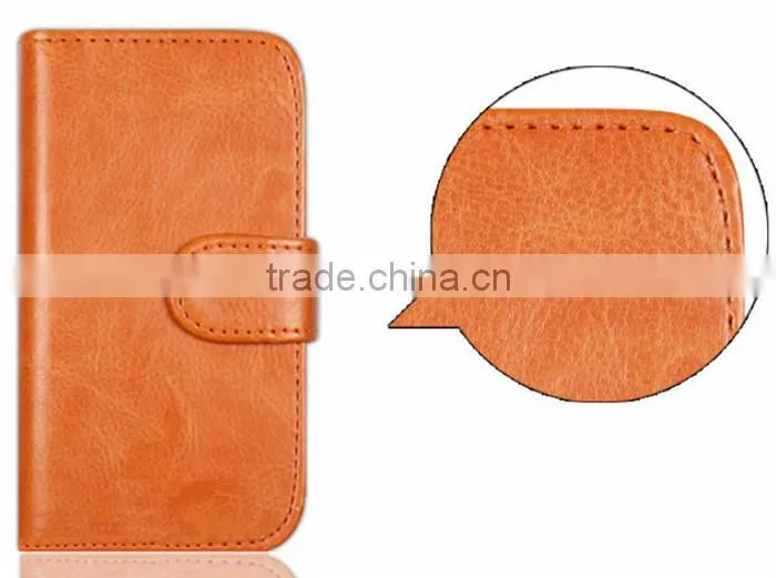 Hot selling high class PU leather phone case with stand in Dongguan