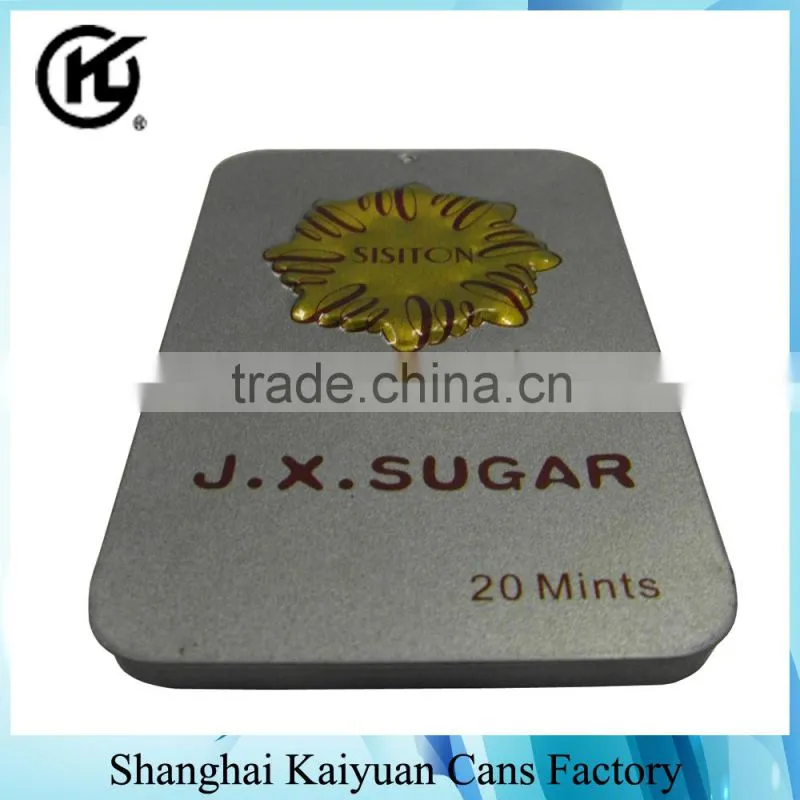 High Quality Tinplate Rectangular Candy Tin Box(Push Over)