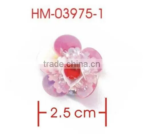 Clear Rhinestone Red Acrylic Stone Beaded Flower Sequin Applique Patches