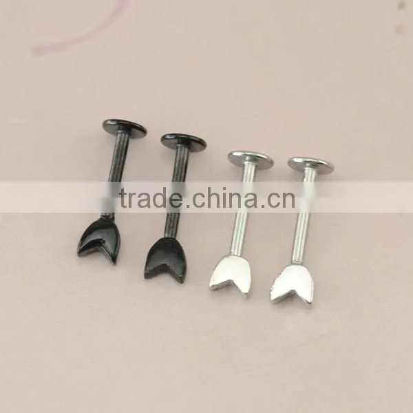 arrow tail lip studs, fashion lip piercing jewelry, screw fit larbret rings