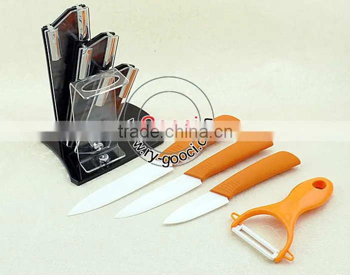 BLACK Handle WHITE BLADE Professional chefs and home cooks 3"+ 4"+ 5"+Peeler Kitchen Ceramic knife Set