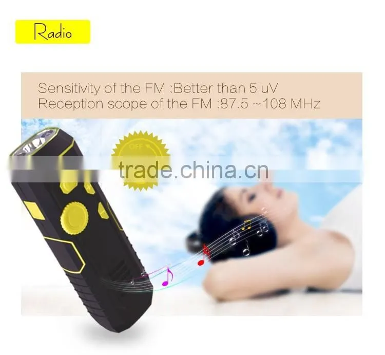 Dynamo Emergency Hand Crank Self Powered FM Radio, LED Flashlight, Smart Phone Charger Power Bank