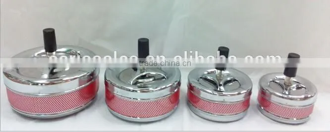 Assorted Color Spinning Push Down Metal Cigarette Ashtrays