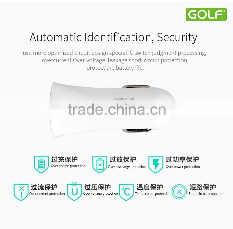 GOLF good quolity qc2.0 car charger hot new products for 2015 12v qc 2.0 car battery charger for mobile phone