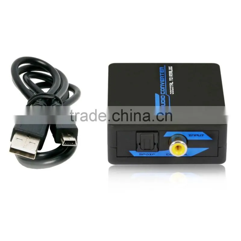 High performance optical coaxial digital audio converter with R/L audio
