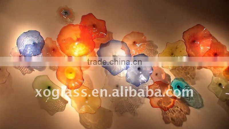 exquisite hand blown glass platters xo-0881 and crystal wall platters