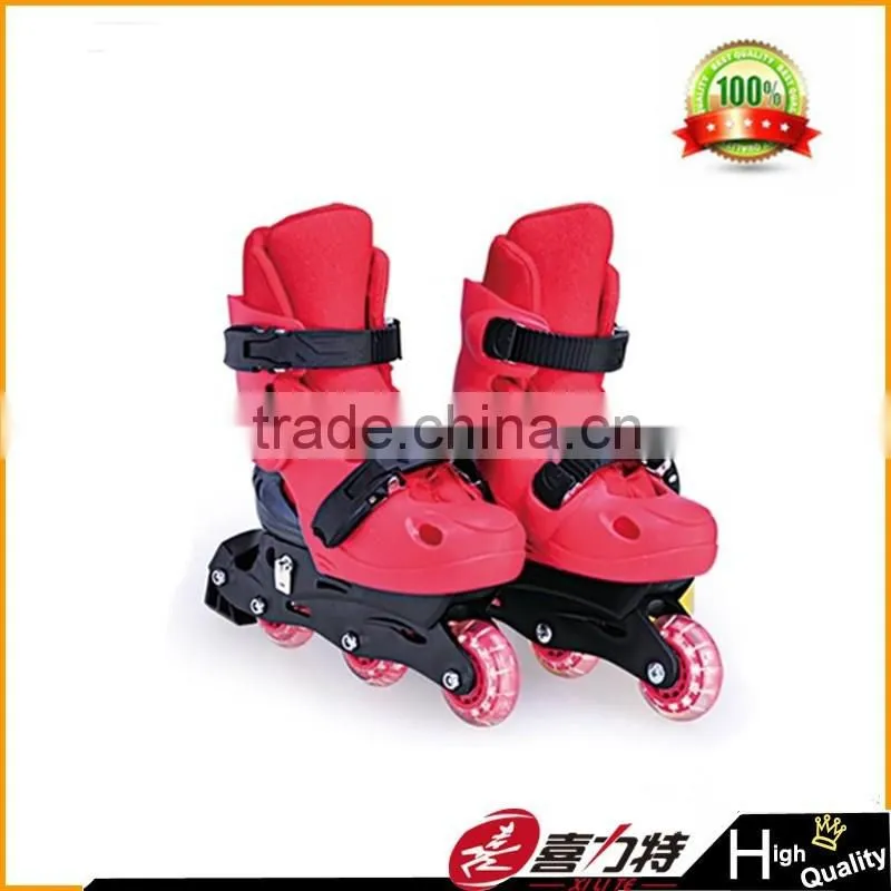 Red 3 wheels child roller skate