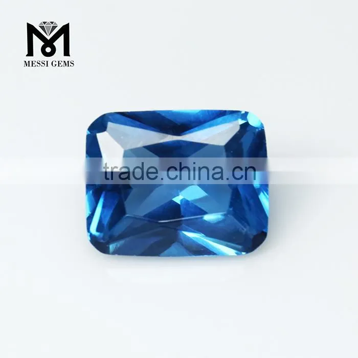 Good Quality 120# Bule Octagon Loose Artificial Spinel Gemstone