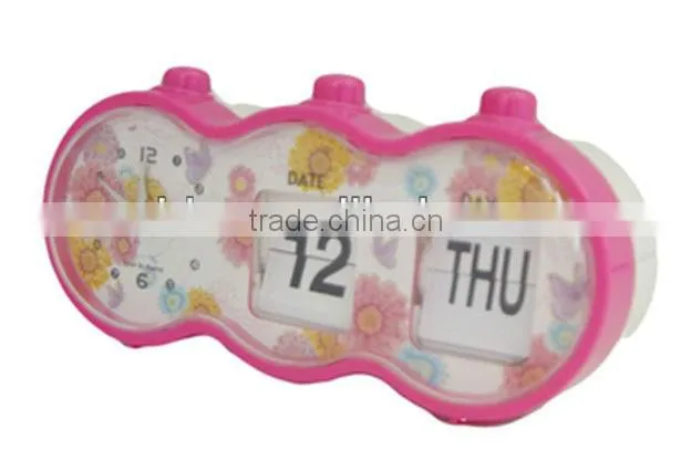 2013 new products platic desk/table alarm clock with calendar for promotion