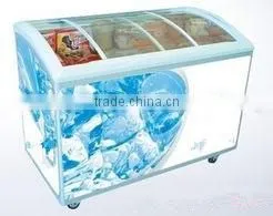 Double door sliding glass door ice cream freezer with CE