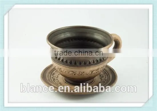Ceramic cup with saucer Ceramics and pottery Stoneware coffee cup Handmade Cups and saucers