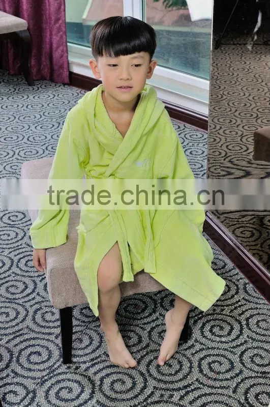 wholesale satin robe microfiber funny kids bathrobe with hooded