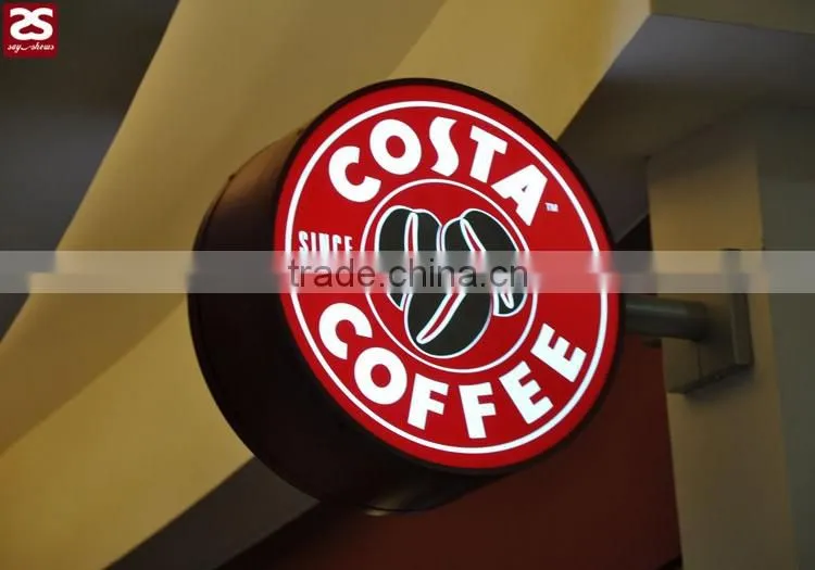 LED acrylic double sides round vacuum formed display light box for chain shop