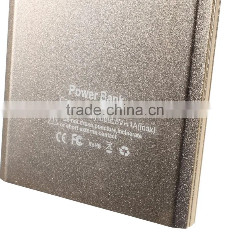 10000mAh Metal Power Bank Charger Dual USB Shake Control for iPhone/for Samsung/for Sony/for HTC/for Xiaomi