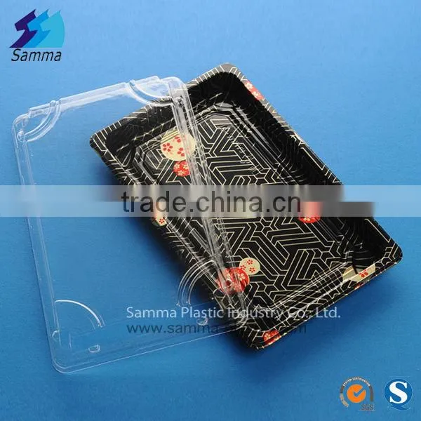 Disposable plastic salad sushi take away box