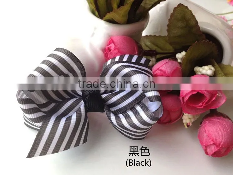 Orange Stripe Baby Bow Ties Grosgrain Ribbon Baby Hair Bow