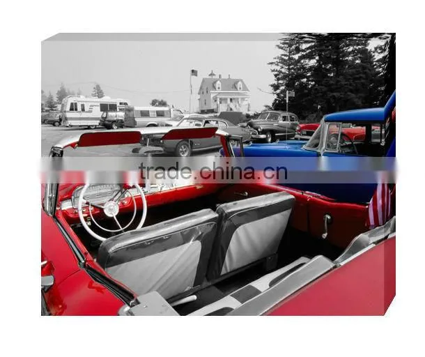 Beautiful yellow car inkjet canvas