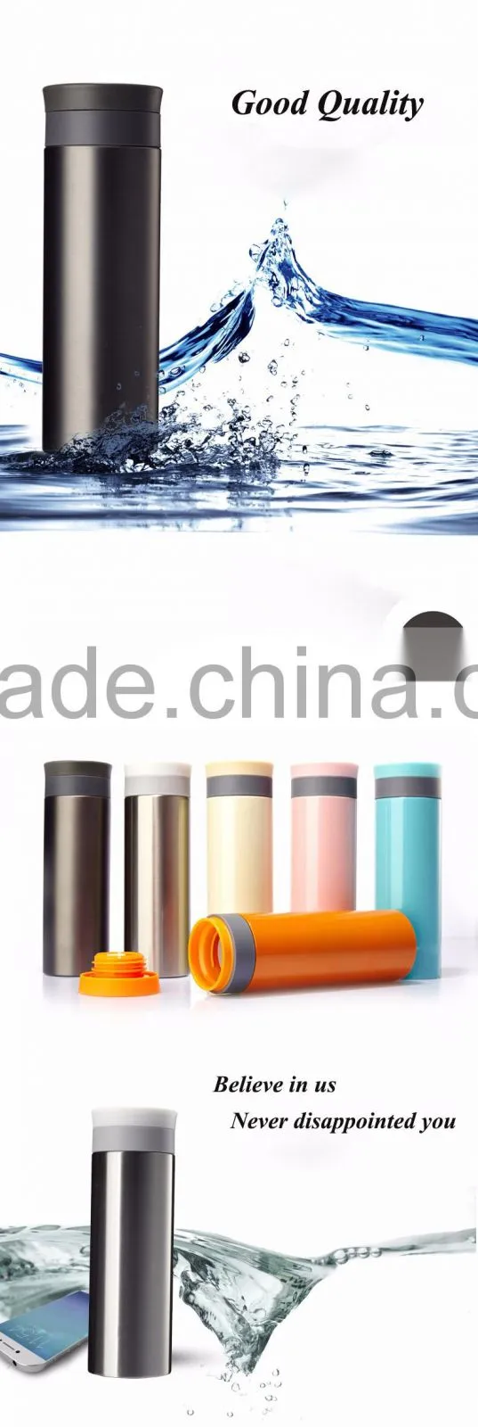 BPA free hot coffee drinking vacuum thermal flask with infuser